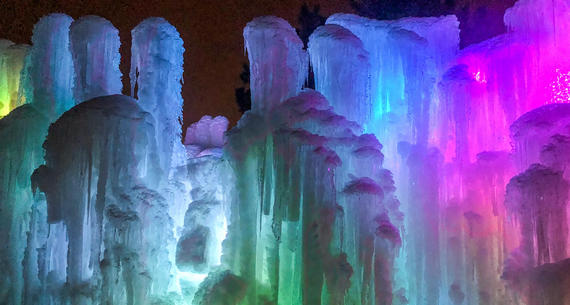 ice castles at night