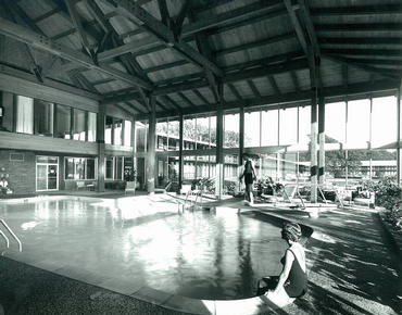 historical photo of the Abbey's pool