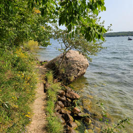 lake shore path on lake geneva