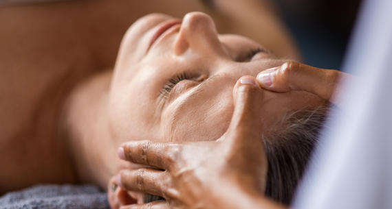 woman getting facial massage
