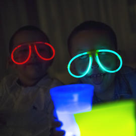 kids with glowing glasses