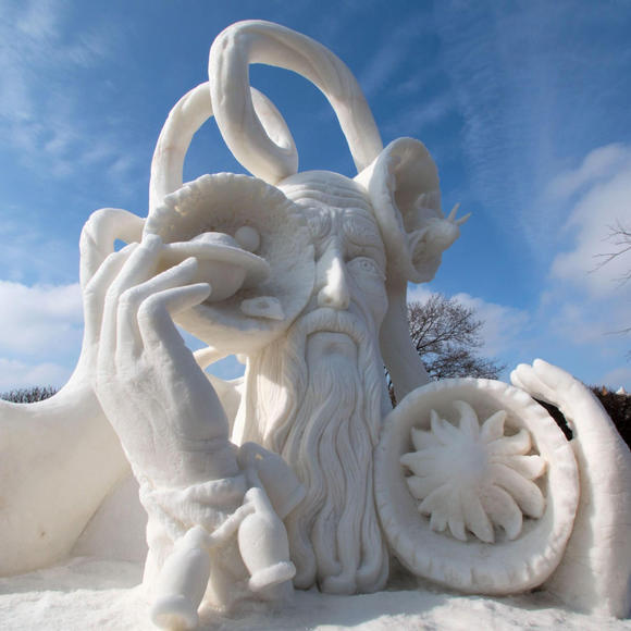 snow sculpture at winterfest